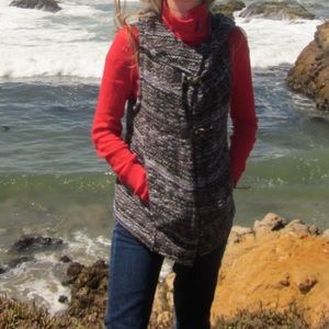 Zara sleeveless wool hooded vest